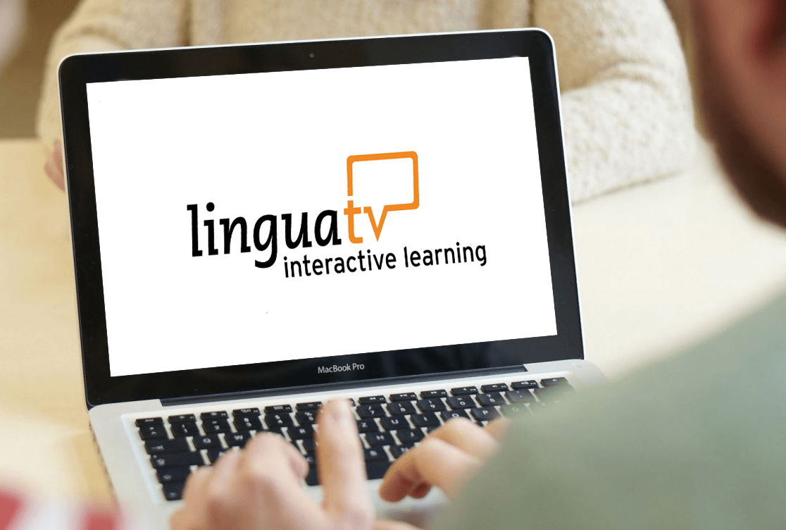Lingua TV auf einem Laptop