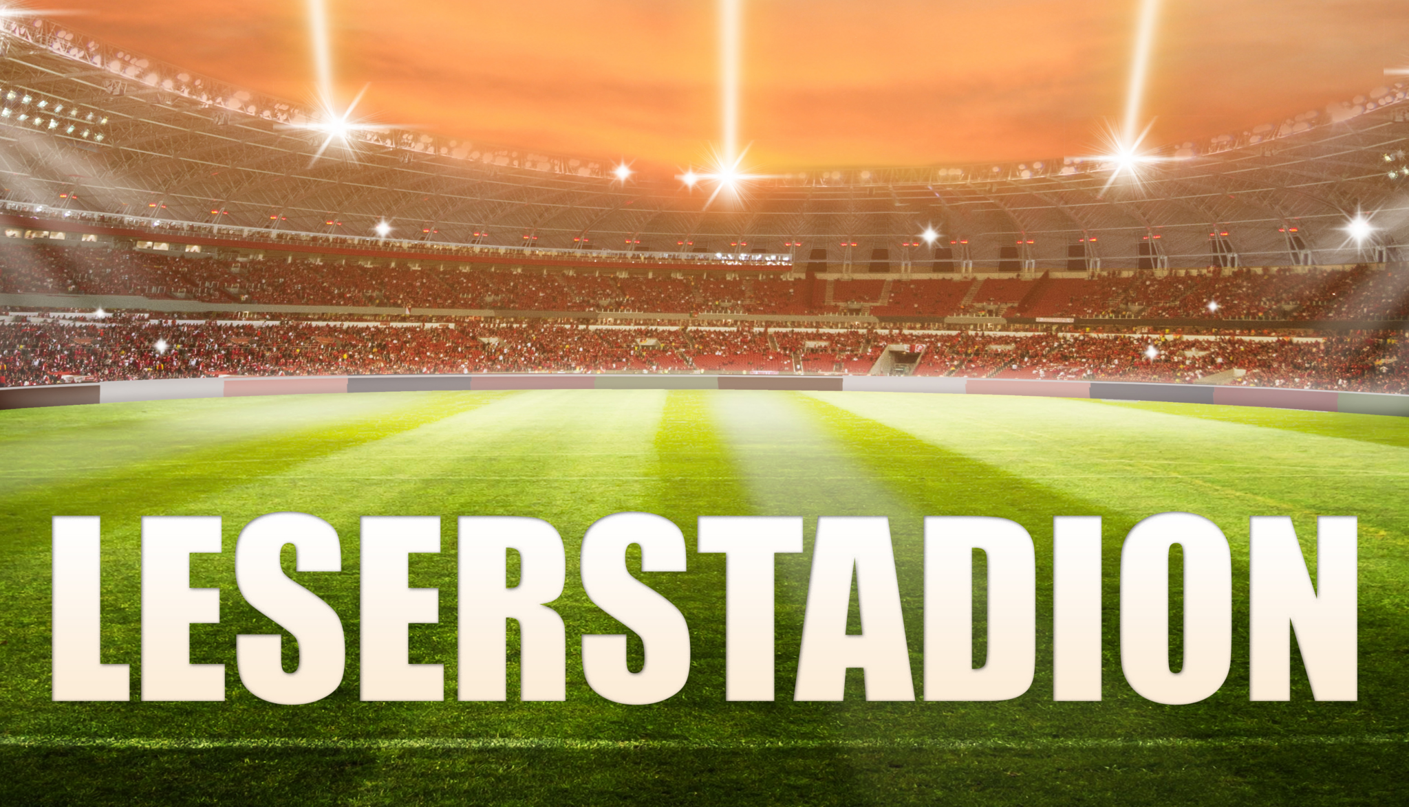 Widok na Weserstadion, przed nim napis „Leserstadion”